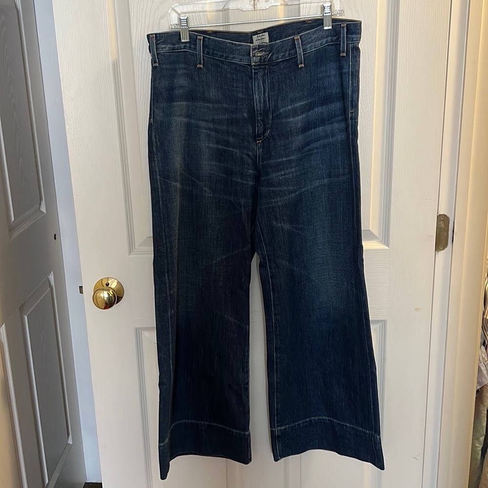 Citizens of Humanity “Abigail” wide leg crop jeans